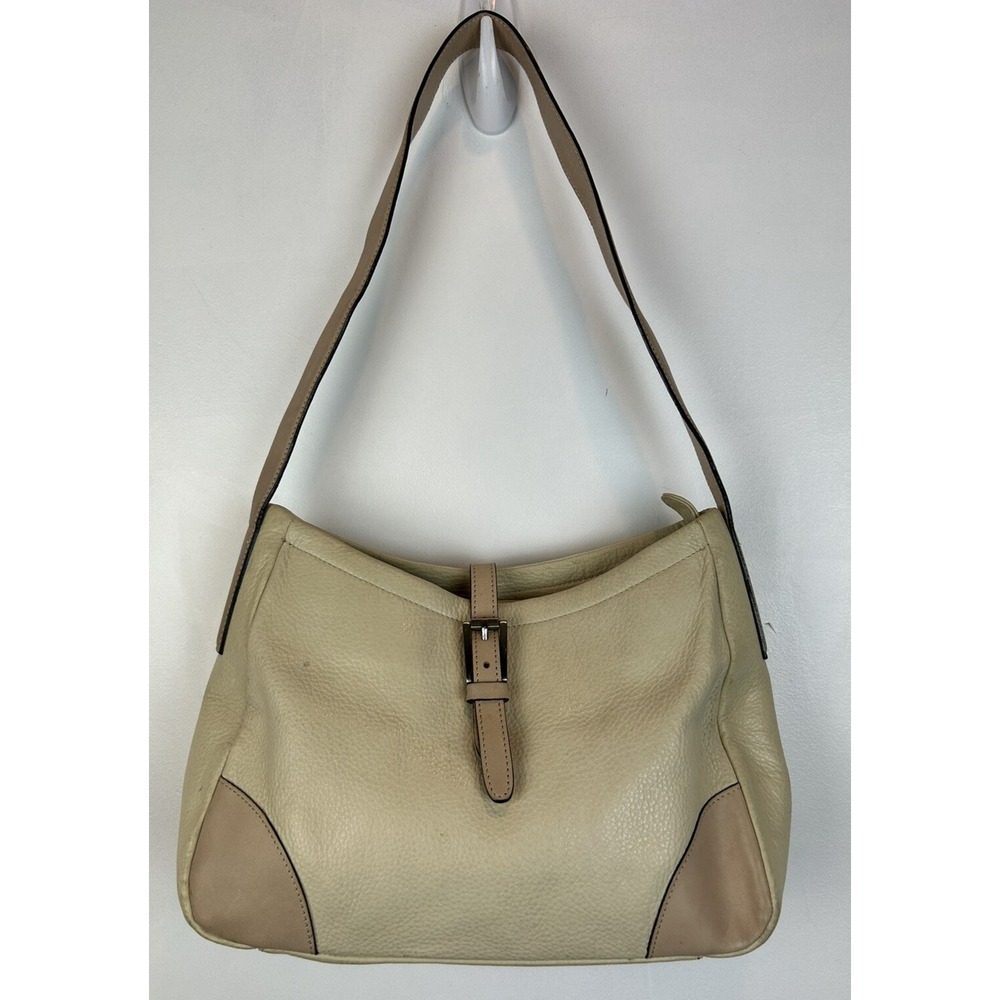 Vintage Fossil Purse Ivory Leather 3 Compartment Shoulder Bag Capsule Minimalist